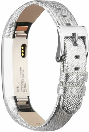 Lederen bandje Fitbit Alta - Zilver