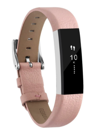 Lederen bandje Fitbit Alta - Baby pink