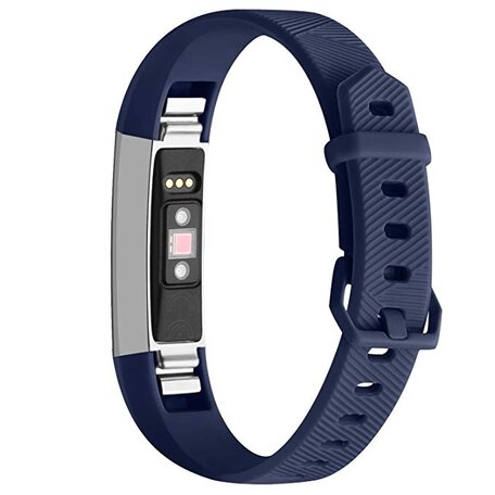 FitBit Alta HR siliconen bandje met gesp - Maat: Large - Donkerblauw