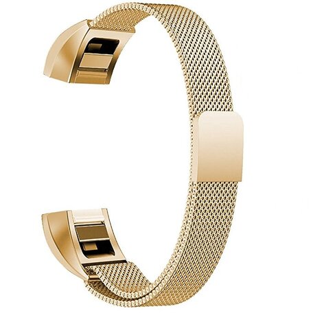 FitBit Alta HR - Milanese bandje - Maat: Large - Goud