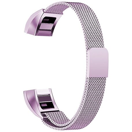 FitBit Alta HR - Milanese bandje - Maat: Large - Licht paars