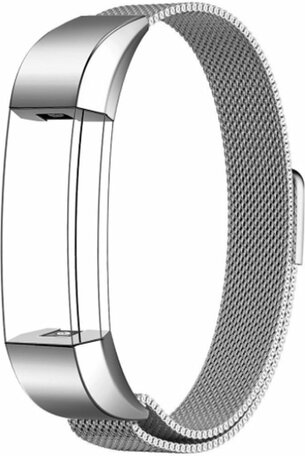 FitBit Alta HR Milanese bandje - Maat: Large - Zilver