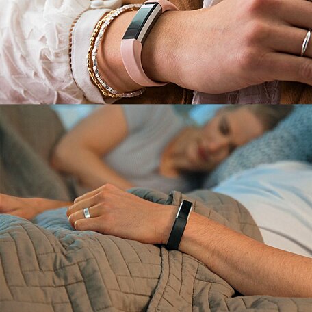 Fitbit Alta siliconen bandje - Maat: Large - Zwart