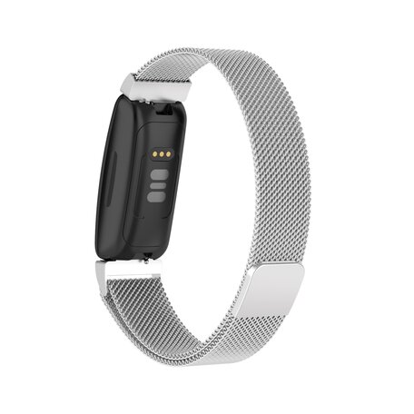 Fitbit Inspire 2 & Ace 3 Milanese bandje - Maat: Large  - Zilver