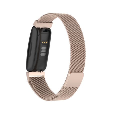 Fitbit Inspire 2 & Ace 3 Milanese bandje - Maat: Large  - Vintage Goud