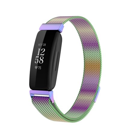 Fitbit Inspire 2 & Ace 3 Milanese bandje - Maat: Large  - Multi color