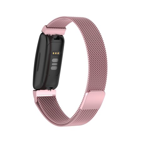 Fitbit Inspire 2 & Ace 3 Milanese bandje - Maat: Large  - Rosé Goud