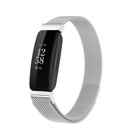 Fitbit Inspire 2 & Ace 3 Milanese bandje - Maat: Small  - Zilver