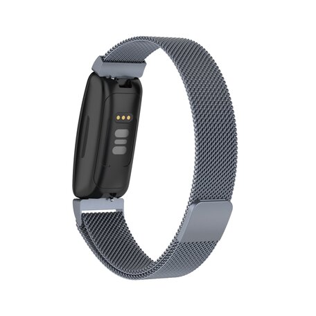 Fitbit Inspire 2 & Ace 3 Milanese bandje - Maat: Small  - Donkergrijs