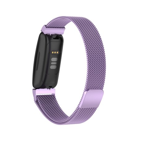 Fitbit Inspire 2 & Ace 3 Milanese bandje - Maat: Small  - Lila