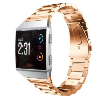 Fitbit Ionic - Schakelarmband Stainless Steel bandje - Rosé goud