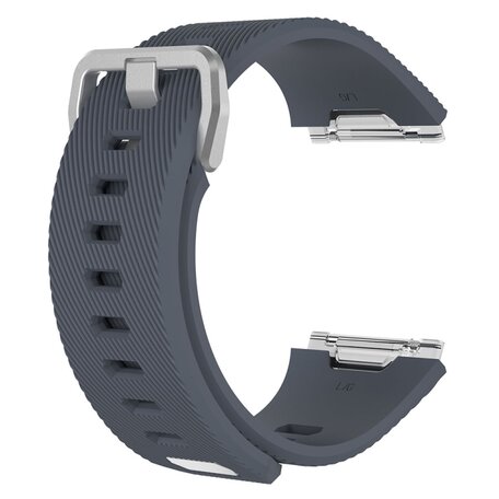 Fitbit Ionic siliconen bandje met gesp - Maat: Large - Donkergrijs