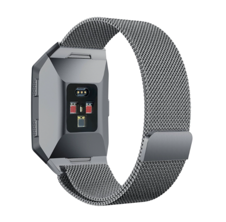 Fitbit Ionic Milanese bandje - Maat: Small - Antraciet Grijs