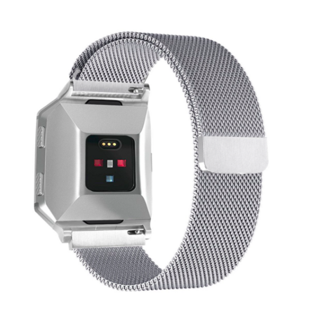 Fitbit Ionic Milanese bandje - Maat: Small - Zilver