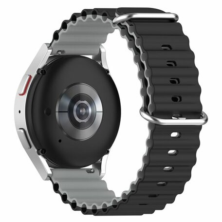Ocean Style bandje - Zwart / grijs - Samsung Galaxy Watch 5 Pro - 45mm