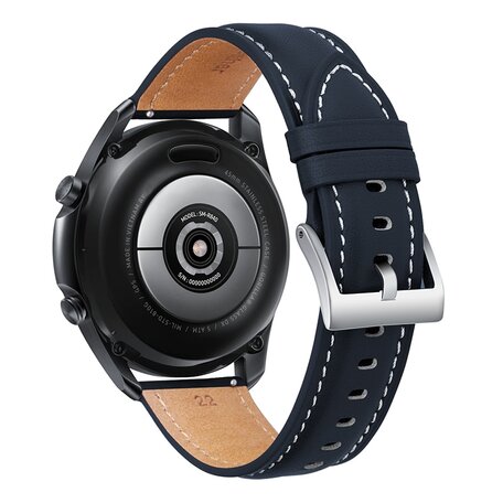 Premium Leather bandje - Donkerblauw - Samsung Galaxy Watch 5 Pro - 45mm