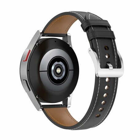 Luxe leren bandje - Zwart - Samsung Galaxy Watch 5 Pro - 45mm