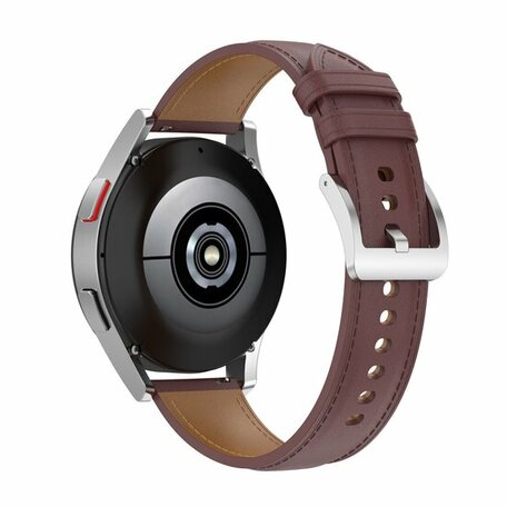 Luxe leren bandje - Donkerbruin - Samsung Galaxy Watch 5 Pro - 45mm