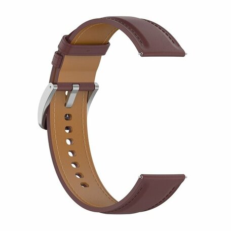 Luxe leren bandje - Donkerbruin - Samsung Galaxy Watch 5 Pro - 45mm