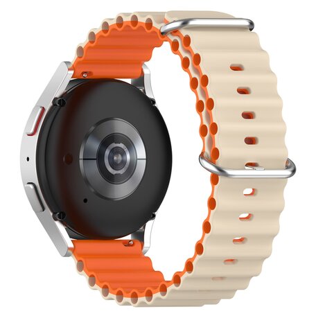 Ocean Style bandje - Beige / oranje - Samsung Galaxy Watch 4 - 40mm & 44mm