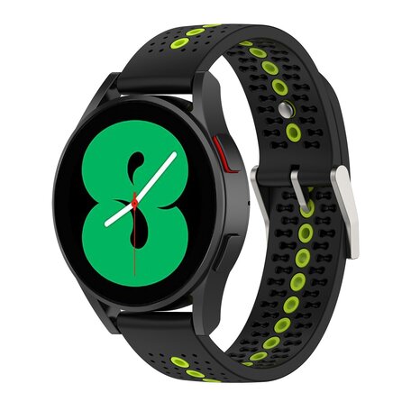 Dot Pattern bandje - Zwart met geel - Samsung Galaxy Watch 4 - 40mm & 44mm