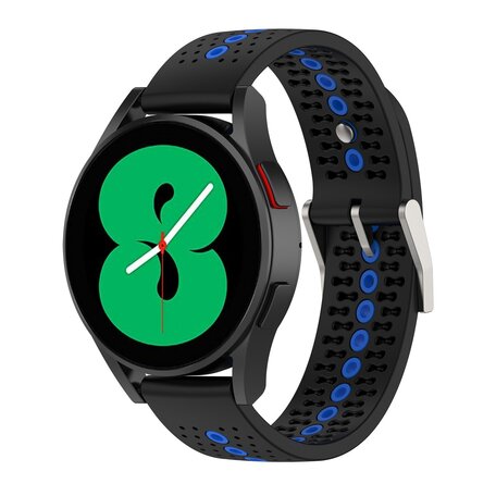 Dot Pattern bandje - Zwart met blauw - Samsung Galaxy Watch 4 - 40mm & 44mm