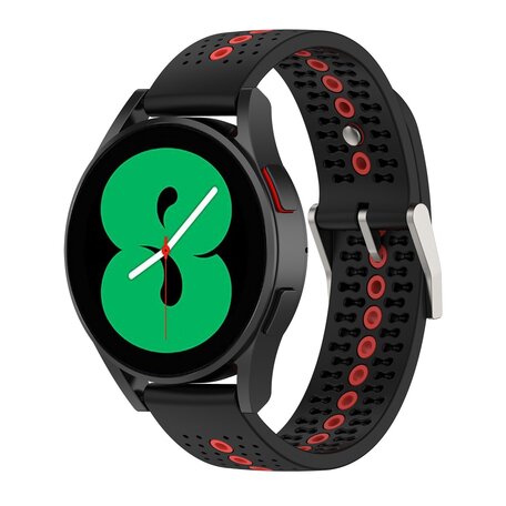 Dot Pattern bandje - Zwart met rood - Samsung Galaxy Watch 4 - 40mm & 44mm