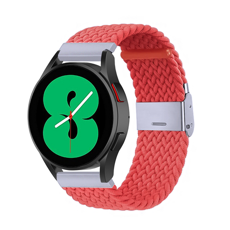 Braided nylon bandje - Lichtrood - Samsung Galaxy Watch 4 - 40mm / 44mm