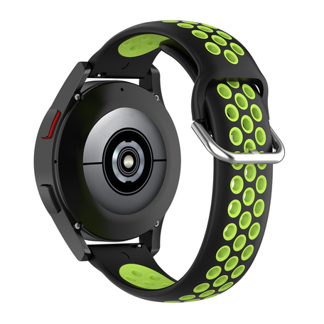 Siliconen sportbandje met gesp - Zwart + groen - Samsung Galaxy Watch 4 - 40mm / 44mm