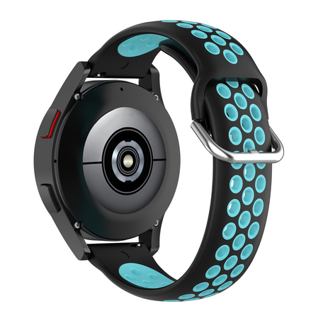 Siliconen sportbandje met gesp - Zwart + blauw - Samsung Galaxy Watch 4 - 40mm / 44mm