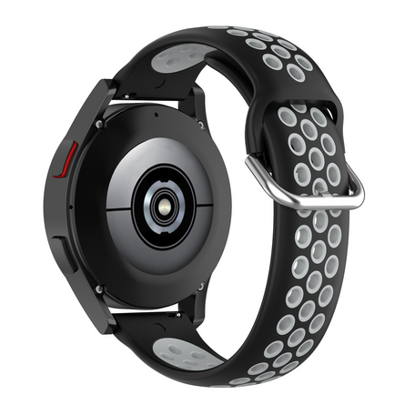 Siliconen sportbandje met gesp - Zwart + grijs - Samsung Galaxy Watch 4 - 40mm / 44mm