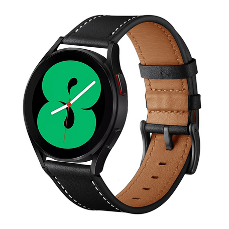 lederen bandje - Zwart - Samsung Galaxy Watch 4 - 40mm & 44mm