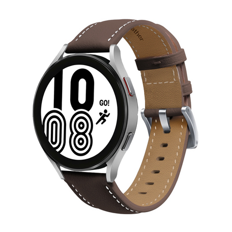 Premium Leather bandje - Donkerbruin - Samsung Galaxy Watch 4 - 40mm & 44mm