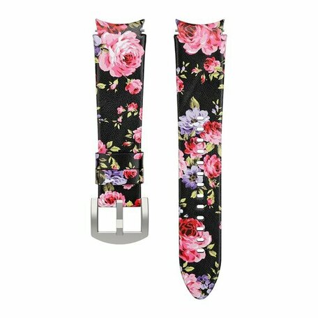 leren bandje - Bloemenprint - Samsung Galaxy Watch 4 - 40mm & 44mm