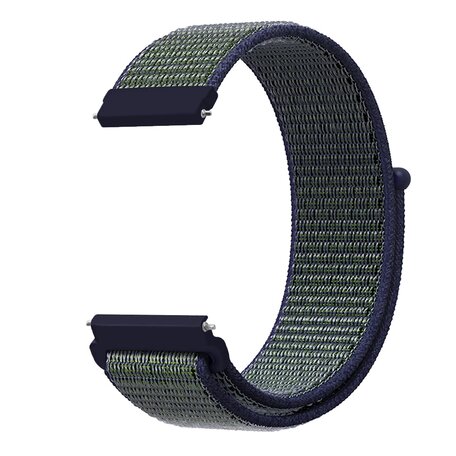 Sport Loop bandje - Blauw met groene band - Samsung Galaxy Watch 4 - 40mm / 44mm