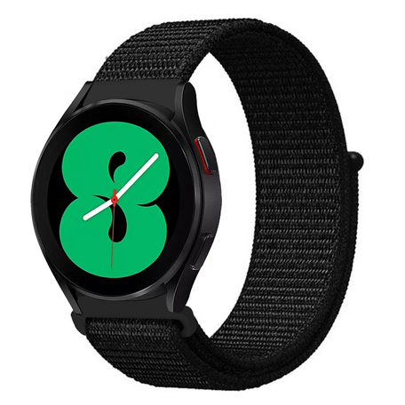 Sport Loop nylon bandje - Zwart - Samsung Galaxy Watch 4 - 40mm / 44mm