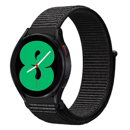 Sport Loop nylon bandje - Zwart gemêleerd - Samsung Galaxy Watch 4 - 40mm / 44mm