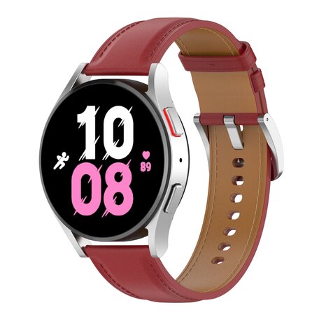 Luxe leren bandje - Bordeaux - Samsung Galaxy Watch 4 - 40mm / 44mm