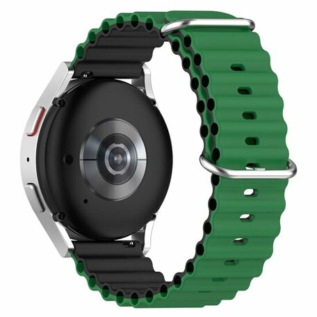 Ocean Style bandje - Groen / zwart - Samsung Galaxy Watch 4 Classic - 42mm & 46mm