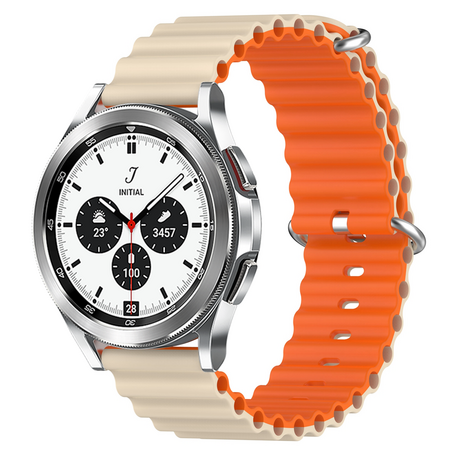 Ocean Style bandje - Beige / oranje - Samsung Galaxy Watch 4 Classic - 42mm & 46mm