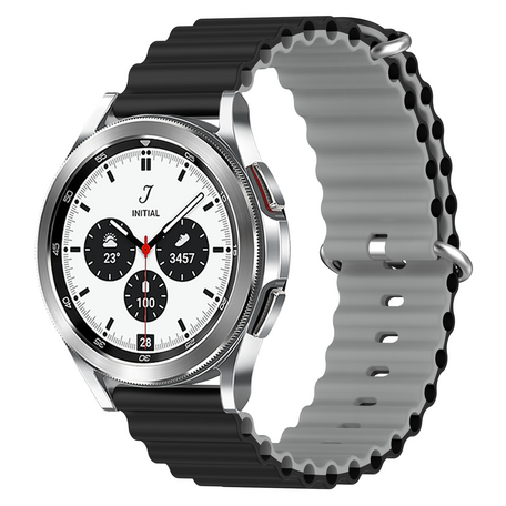 Ocean Style bandje - Zwart / grijs - Samsung Galaxy Watch 4 Classic - 42mm & 46mm