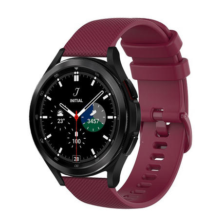 Sportband met motief - Wijnrood - Samsung Galaxy Watch 4 Classic - 42mm & 46mm