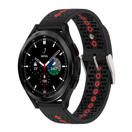 Dot Pattern bandje - Zwart met rood - Samsung Galaxy Watch 4 Classic - 42mm & 46mm