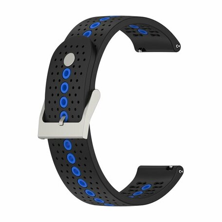 Dot Pattern bandje - Zwart met blauw - Samsung Galaxy Watch 4 Classic - 42mm & 46mm