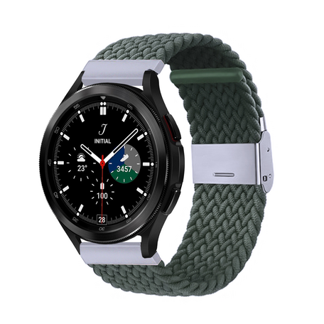 Braided bandje - Donkergroen - Samsung Galaxy Watch 4 Classic - 42mm / 46mm