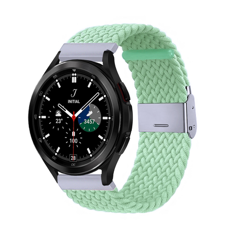 Braided nylon bandje - Lichtgroen - Samsung Galaxy Watch 4 Classic - 42mm / 46mm