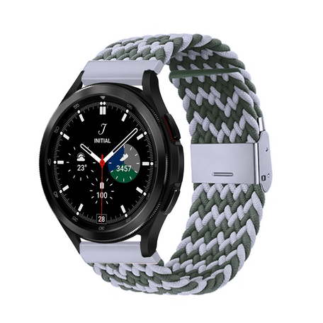Braided bandje - Groen / grijs - Samsung Galaxy Watch 4 Classic - 42mm / 46mm