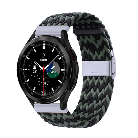 Braided bandje - Groen / zwart - Samsung Galaxy Watch 4 Classic - 42mm / 46mm