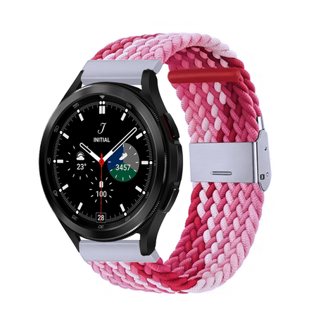 Braided bandje - Roze gemêleerd - Samsung Galaxy Watch 4 Classic - 42mm / 46mm