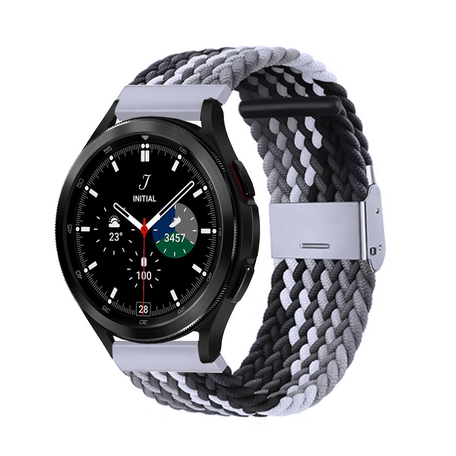 Braided bandje - Grijs / zwart - Samsung Galaxy Watch 4 Classic - 42mm / 46mm